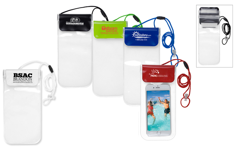 Clear Touch Through Water-Resistant Cell Phone and Accessories Carrying Case with 35” Adjustable Breakaway Lanyard
